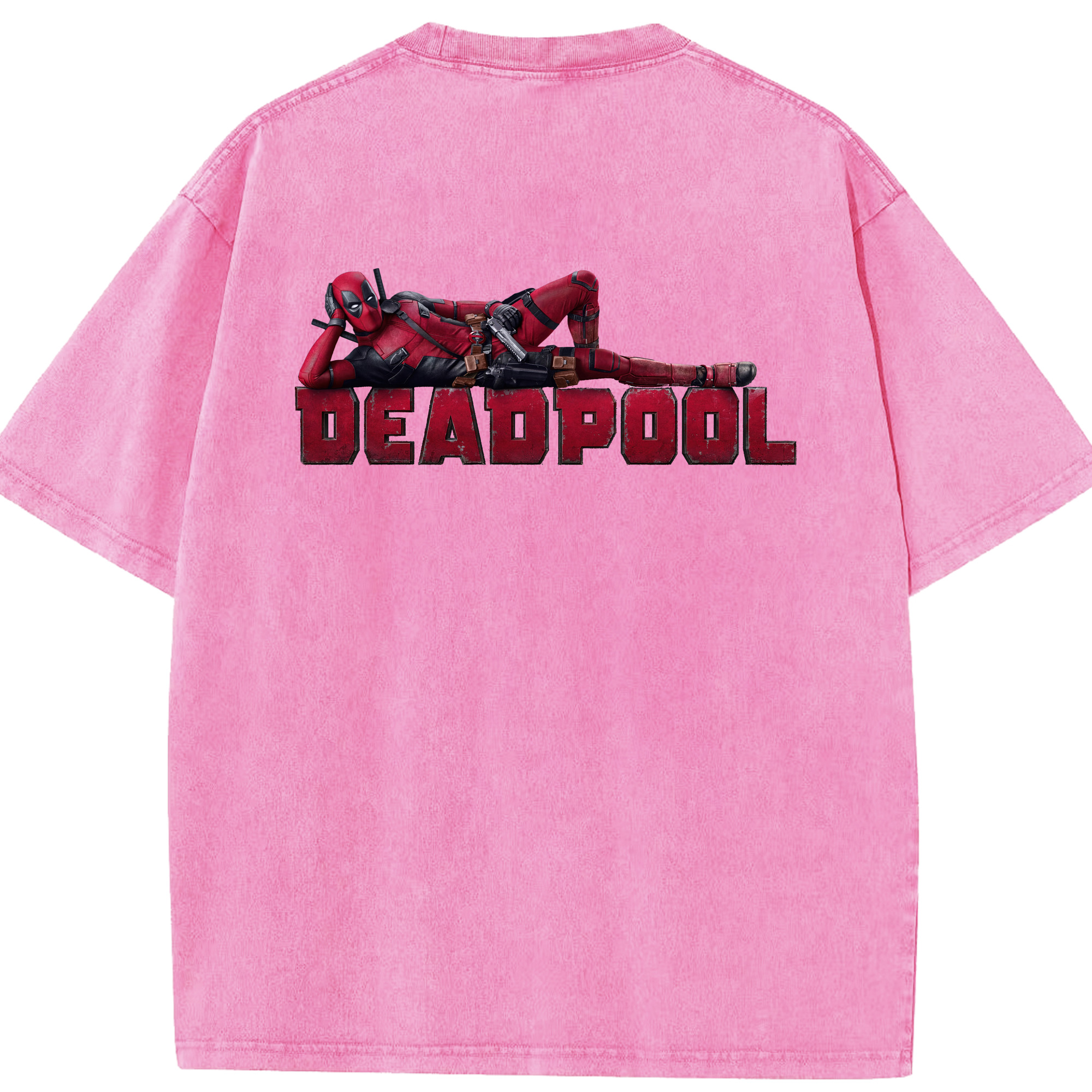 （画像用） Deadpool デッドプール 綿100% ヴィンテージ風 半袖Tシャツ（背面プリント）